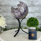 Druzy Amethyst Sphere on a Metal Base, 9.7 lbs & 12" Tall #5630-0070 - Brazil GemsBrazil GemsDruzy Amethyst Sphere on a Metal Base, 9.7 lbs & 12" Tall #5630-0070Spheres5630-0070