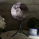 Druzy Amethyst Sphere on a Metal Base, 9.7 lbs & 12" Tall #5630-0070 - Brazil GemsBrazil GemsDruzy Amethyst Sphere on a Metal Base, 9.7 lbs & 12" Tall #5630-0070Spheres5630-0070