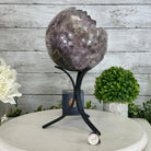 Druzy Amethyst Sphere on a Metal Base, 9.9 lbs & 12" Tall #5630-0071 - Brazil GemsBrazil GemsDruzy Amethyst Sphere on a Metal Base, 9.9 lbs & 12" Tall #5630-0071Spheres5630-0071