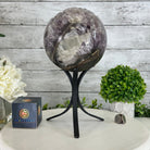 Druzy Amethyst Sphere on a Metal Base, 9.9 lbs & 12" Tall #5630-0071 - Brazil GemsBrazil GemsDruzy Amethyst Sphere on a Metal Base, 9.9 lbs & 12" Tall #5630-0071Spheres5630-0071
