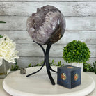 Druzy Amethyst Sphere on a Metal Base, 9.9 lbs & 12" Tall #5630-0071 - Brazil GemsBrazil GemsDruzy Amethyst Sphere on a Metal Base, 9.9 lbs & 12" Tall #5630-0071Spheres5630-0071