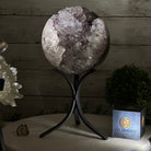 Druzy Amethyst Sphere on a Metal Base, 9.9 lbs & 12" Tall #5630-0071 - Brazil GemsBrazil GemsDruzy Amethyst Sphere on a Metal Base, 9.9 lbs & 12" Tall #5630-0071Spheres5630-0071