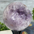 Druzy Amethyst Sphere on a Metal Stand, 1.2 lbs & 6.8" Tall #5630-0039 - Brazil GemsBrazil GemsDruzy Amethyst Sphere on a Metal Stand, 1.2 lbs & 6.8" Tall #5630-0039Spheres5630-0039