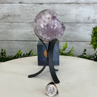 Druzy Amethyst Sphere on a Metal Stand, 1.2 lbs & 6.8" Tall #5630-0039 - Brazil GemsBrazil GemsDruzy Amethyst Sphere on a Metal Stand, 1.2 lbs & 6.8" Tall #5630-0039Spheres5630-0039