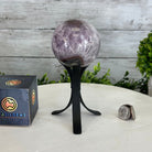Druzy Amethyst Sphere on a Metal Stand, 1.2 lbs & 6.8" Tall #5630-0039 - Brazil GemsBrazil GemsDruzy Amethyst Sphere on a Metal Stand, 1.2 lbs & 6.8" Tall #5630-0039Spheres5630-0039