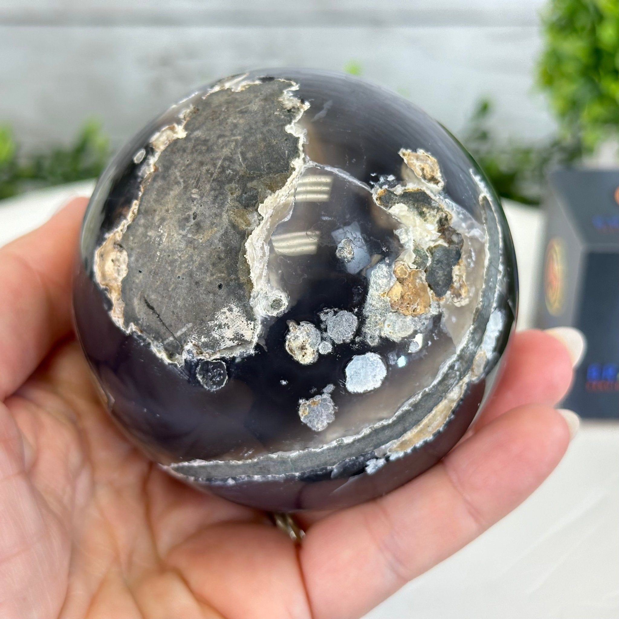 Druzy Amethyst Sphere on a Metal Stand, 1.4 lbs & 7.1" Tall #5630-0042 - Brazil GemsBrazil GemsDruzy Amethyst Sphere on a Metal Stand, 1.4 lbs & 7.1" Tall #5630-0042Spheres5630-0042