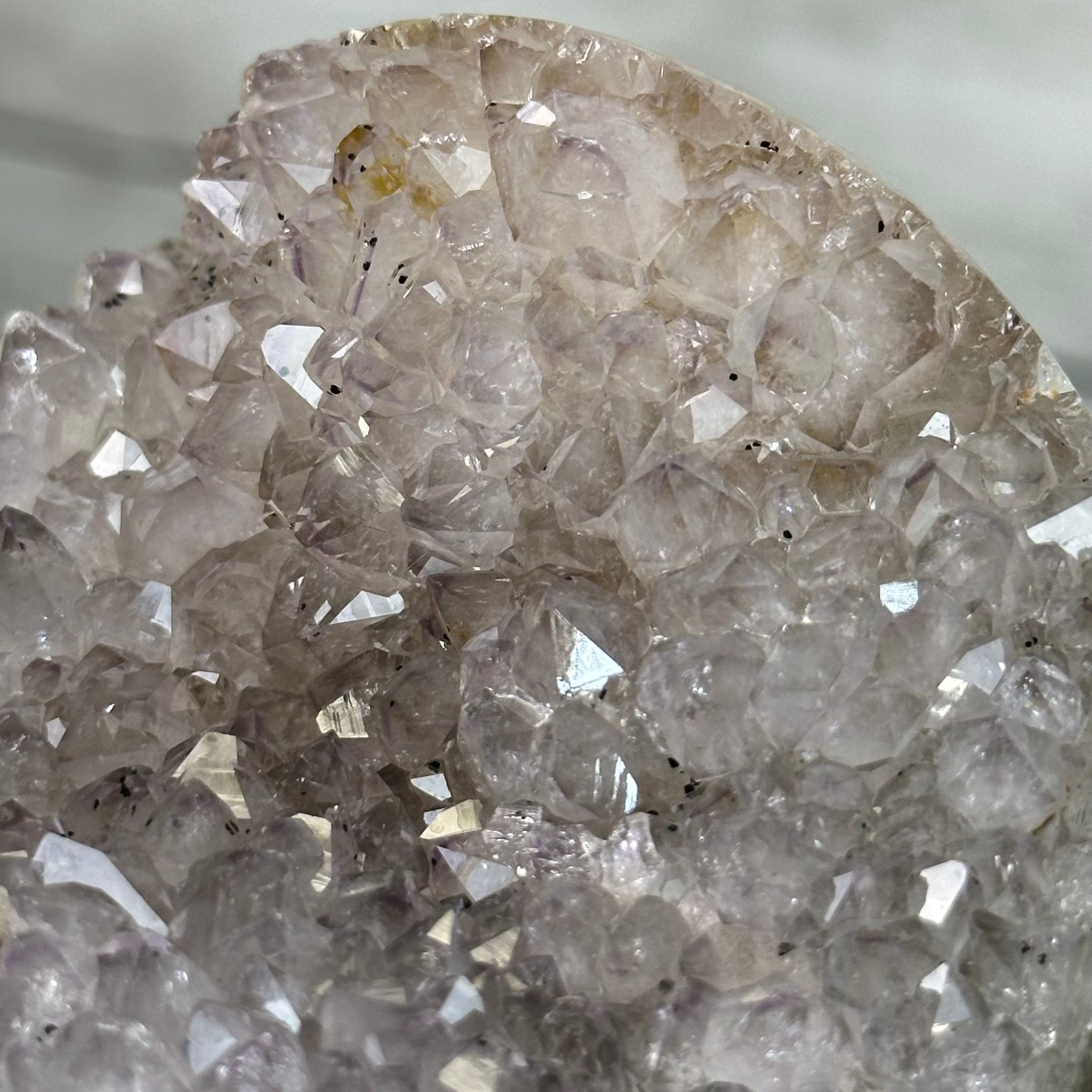 Druzy Amethyst Sphere on a Metal Stand, 1.4 lbs & 7.1" Tall #5630-0042 - Brazil GemsBrazil GemsDruzy Amethyst Sphere on a Metal Stand, 1.4 lbs & 7.1" Tall #5630-0042Spheres5630-0042