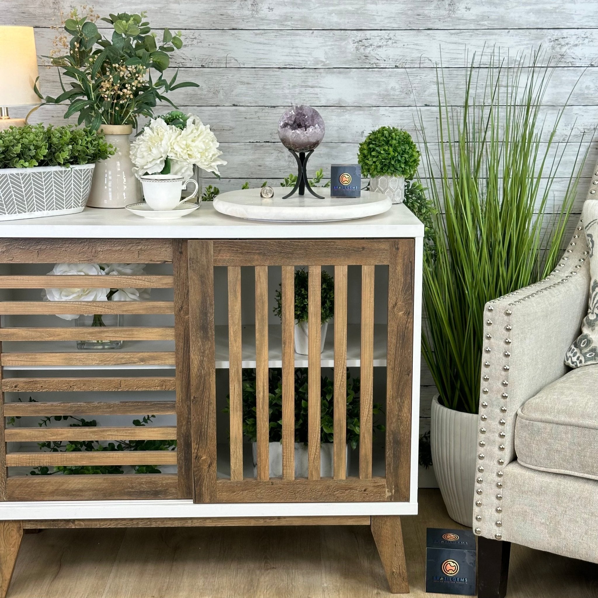 Druzy Amethyst Sphere on a Metal Stand, 2.1 lbs & 7.6" Tall #5630-0044 - Brazil GemsBrazil GemsDruzy Amethyst Sphere on a Metal Stand, 2.1 lbs & 7.6" Tall #5630-0044Spheres5630-0044