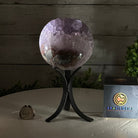 Druzy Amethyst Sphere on a Metal Stand, 2.1 lbs & 7.6" Tall #5630-0044 - Brazil GemsBrazil GemsDruzy Amethyst Sphere on a Metal Stand, 2.1 lbs & 7.6" Tall #5630-0044Spheres5630-0044
