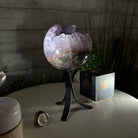 Druzy Amethyst Sphere on a Metal Stand, 2.1 lbs & 7.6" Tall #5630-0044 - Brazil GemsBrazil GemsDruzy Amethyst Sphere on a Metal Stand, 2.1 lbs & 7.6" Tall #5630-0044Spheres5630-0044