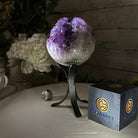 Druzy Amethyst Sphere on a Metal Stand, 2.5 lbs & 7.8" Tall #5630-0047 - Brazil GemsBrazil GemsDruzy Amethyst Sphere on a Metal Stand, 2.5 lbs & 7.8" Tall #5630-0047Spheres5630-0047