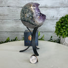 Druzy Amethyst Sphere on a Metal Stand, 2.5 lbs & 7.8" Tall #5630-0047 - Brazil GemsBrazil GemsDruzy Amethyst Sphere on a Metal Stand, 2.5 lbs & 7.8" Tall #5630-0047Spheres5630-0047