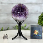 Druzy Amethyst Sphere on a Metal Stand, 2.5 lbs & 7.8" Tall #5630-0047 - Brazil GemsBrazil GemsDruzy Amethyst Sphere on a Metal Stand, 2.5 lbs & 7.8" Tall #5630-0047Spheres5630-0047