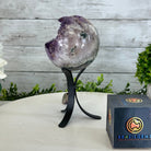 Druzy Amethyst Sphere on a Metal Stand, 2.5 lbs & 7.8" Tall #5630-0047 - Brazil GemsBrazil GemsDruzy Amethyst Sphere on a Metal Stand, 2.5 lbs & 7.8" Tall #5630-0047Spheres5630-0047