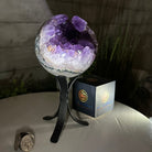 Druzy Amethyst Sphere on a Metal Stand, 2.5 lbs & 7.8" Tall #5630-0047 - Brazil GemsBrazil GemsDruzy Amethyst Sphere on a Metal Stand, 2.5 lbs & 7.8" Tall #5630-0047Spheres5630-0047