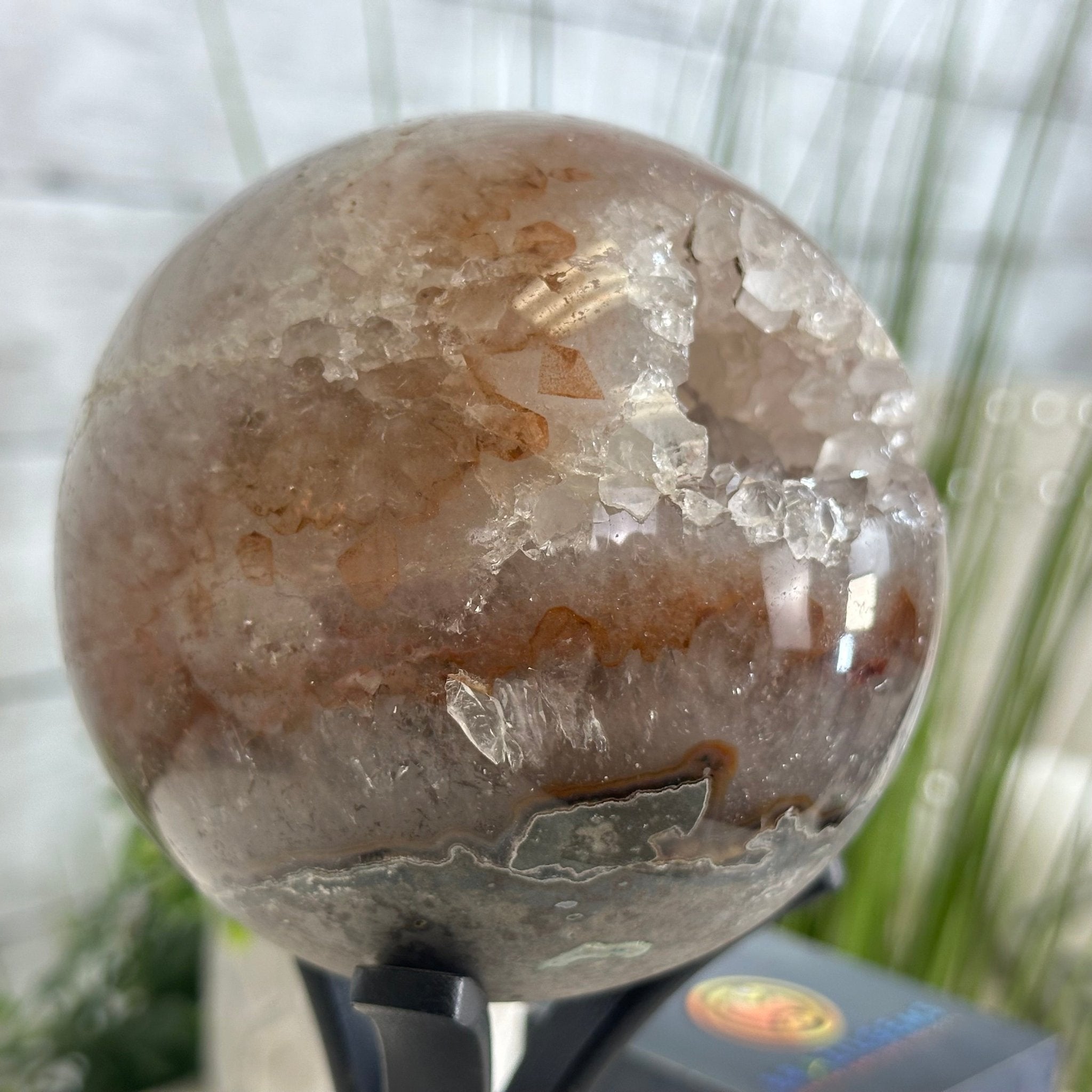 Druzy Amethyst Sphere on a Metal Stand, 2.7 lbs & 8.3" Tall #5630-0051 - Brazil GemsBrazil GemsDruzy Amethyst Sphere on a Metal Stand, 2.7 lbs & 8.3" Tall #5630-0051Spheres5630-0051