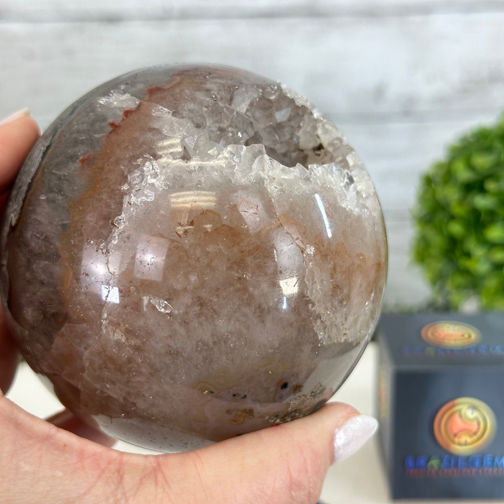 Druzy Amethyst Sphere on a Metal Stand, 2.7 lbs & 8.3" Tall #5630-0051 - Brazil GemsBrazil GemsDruzy Amethyst Sphere on a Metal Stand, 2.7 lbs & 8.3" Tall #5630-0051Spheres5630-0051