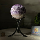Druzy Amethyst Sphere on a Metal Stand, 2.7 lbs & 8.4" Tall #5630-0052 - Brazil GemsBrazil GemsDruzy Amethyst Sphere on a Metal Stand, 2.7 lbs & 8.4" Tall #5630-0052Spheres5630-0052