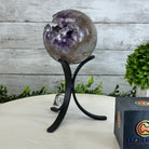 Druzy Amethyst Sphere on a Metal Stand, 2.7 lbs & 8.4" Tall #5630-0052 - Brazil GemsBrazil GemsDruzy Amethyst Sphere on a Metal Stand, 2.7 lbs & 8.4" Tall #5630-0052Spheres5630-0052
