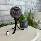 Druzy Amethyst Sphere on a Metal Stand, 2.7 lbs & 8.4" Tall #5630-0052 - Brazil GemsBrazil GemsDruzy Amethyst Sphere on a Metal Stand, 2.7 lbs & 8.4" Tall #5630-0052Spheres5630-0052