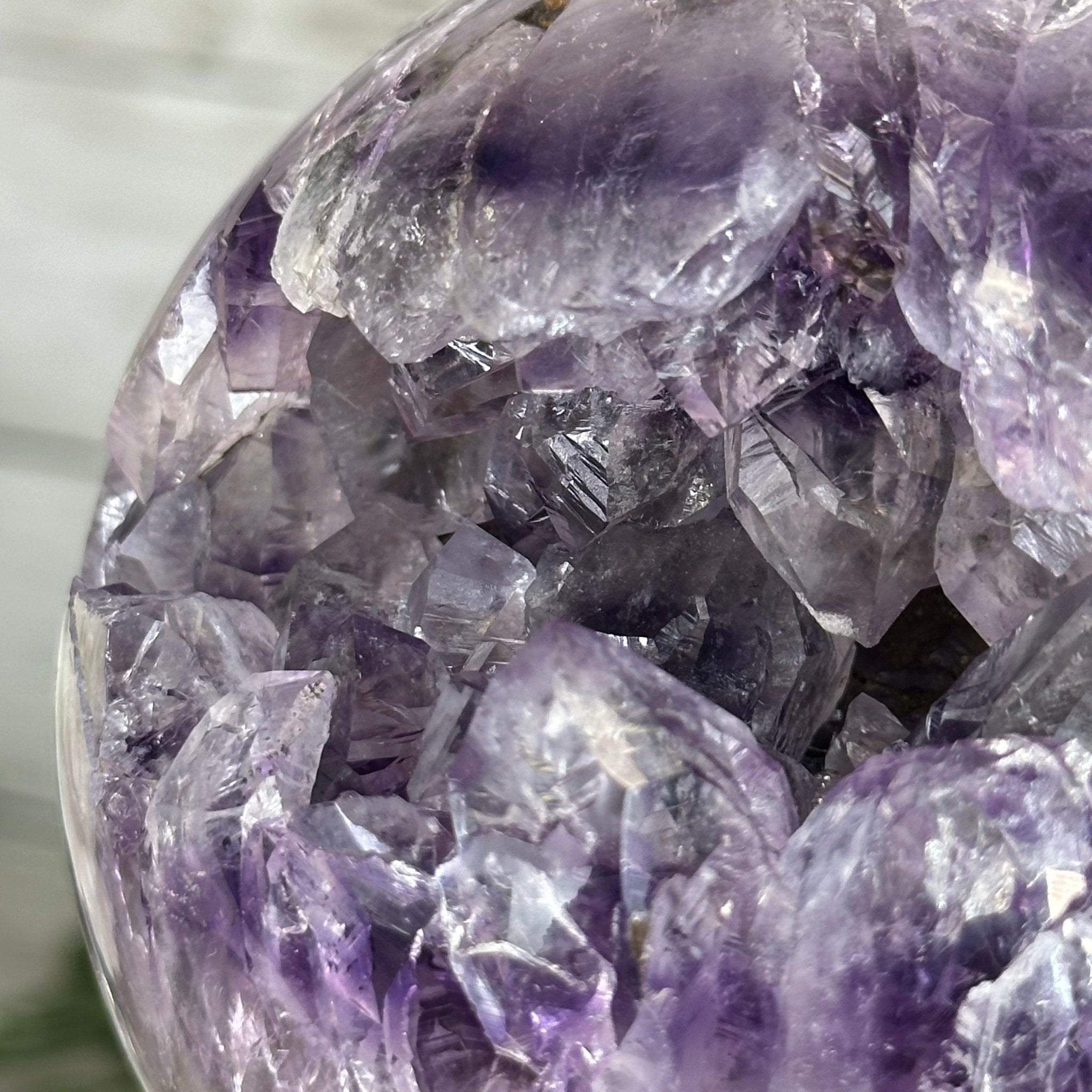 Druzy Amethyst Sphere on a Metal Stand, 2.7 lbs & 8.4" Tall #5630-0052 - Brazil GemsBrazil GemsDruzy Amethyst Sphere on a Metal Stand, 2.7 lbs & 8.4" Tall #5630-0052Spheres5630-0052