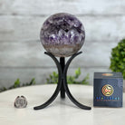 Druzy Amethyst Sphere on a Metal Stand, 2.7 lbs & 8.4" Tall #5630-0052 - Brazil GemsBrazil GemsDruzy Amethyst Sphere on a Metal Stand, 2.7 lbs & 8.4" Tall #5630-0052Spheres5630-0052