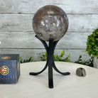 Druzy Amethyst Sphere on a Metal Stand, 2.7 lbs & 8.4" Tall #5630-0052 - Brazil GemsBrazil GemsDruzy Amethyst Sphere on a Metal Stand, 2.7 lbs & 8.4" Tall #5630-0052Spheres5630-0052