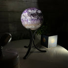 Druzy Amethyst Sphere on a Metal Stand, 2.7 lbs & 8.4" Tall #5630-0052 - Brazil GemsBrazil GemsDruzy Amethyst Sphere on a Metal Stand, 2.7 lbs & 8.4" Tall #5630-0052Spheres5630-0052