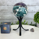 Druzy Amethyst Sphere on a Metal Stand, 3 lbs & 8.2" Tall #5630-0053 - Brazil GemsBrazil GemsDruzy Amethyst Sphere on a Metal Stand, 3 lbs & 8.2" Tall #5630-0053Spheres5630-0053