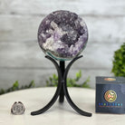 Druzy Amethyst Sphere on a Metal Stand, 3 lbs & 8.2" Tall #5630-0053 - Brazil GemsBrazil GemsDruzy Amethyst Sphere on a Metal Stand, 3 lbs & 8.2" Tall #5630-0053Spheres5630-0053