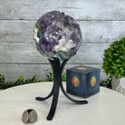 Druzy Amethyst Sphere on a Metal Stand, 3 lbs & 8.2" Tall #5630-0053 - Brazil GemsBrazil GemsDruzy Amethyst Sphere on a Metal Stand, 3 lbs & 8.2" Tall #5630-0053Spheres5630-0053