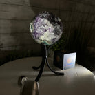 Druzy Amethyst Sphere on a Metal Stand, 3 lbs & 8.2" Tall #5630-0053 - Brazil GemsBrazil GemsDruzy Amethyst Sphere on a Metal Stand, 3 lbs & 8.2" Tall #5630-0053Spheres5630-0053