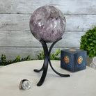 Druzy Amethyst Sphere on a Metal Stand, 3.4 lbs & 8.7" Tall #5630-0054 - Brazil GemsBrazil GemsDruzy Amethyst Sphere on a Metal Stand, 3.4 lbs & 8.7" Tall #5630-0054Spheres5630-0054