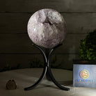 Druzy Amethyst Sphere on a Metal Stand, 3.4 lbs & 8.7" Tall #5630-0054 - Brazil GemsBrazil GemsDruzy Amethyst Sphere on a Metal Stand, 3.4 lbs & 8.7" Tall #5630-0054Spheres5630-0054