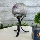 Druzy Amethyst Sphere on a Metal Stand, 3.8 lbs & 8.7" Tall #5630-0058 - Brazil GemsBrazil GemsDruzy Amethyst Sphere on a Metal Stand, 3.8 lbs & 8.7" Tall #5630-0058Spheres5630-0058