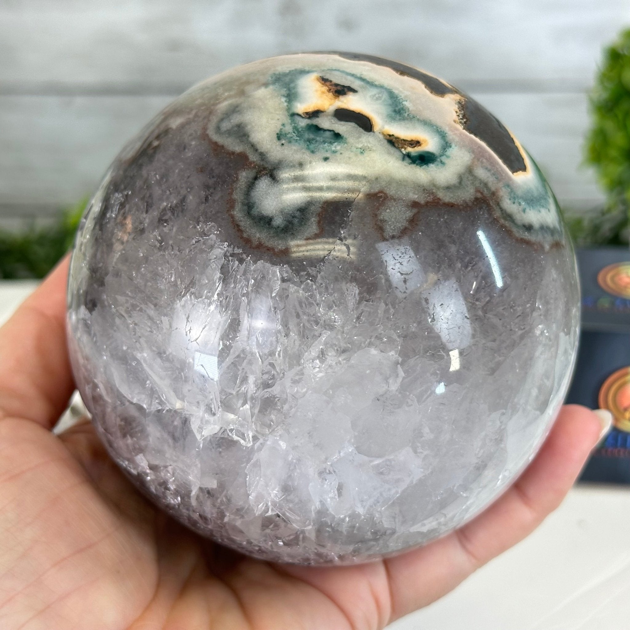 Druzy Amethyst Sphere on a Metal Stand, 3.8 lbs & 8.7" Tall #5630-0058 - Brazil GemsBrazil GemsDruzy Amethyst Sphere on a Metal Stand, 3.8 lbs & 8.7" Tall #5630-0058Spheres5630-0058