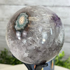 Druzy Amethyst Sphere on a Metal Stand, 3.8 lbs & 8.7" Tall #5630-0058 - Brazil GemsBrazil GemsDruzy Amethyst Sphere on a Metal Stand, 3.8 lbs & 8.7" Tall #5630-0058Spheres5630-0058