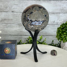 Druzy Amethyst Sphere on a Metal Stand, 4.1 lbs & 9" Tall #5630-0060 - Brazil GemsBrazil GemsDruzy Amethyst Sphere on a Metal Stand, 4.1 lbs & 9" Tall #5630-0060Spheres5630-0060