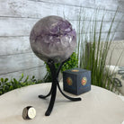 Druzy Amethyst Sphere on a Metal Stand, 4.2 lbs & 9.1" Tall #5630-0061 - Brazil GemsBrazil GemsDruzy Amethyst Sphere on a Metal Stand, 4.2 lbs & 9.1" Tall #5630-0061Spheres5630-0061
