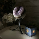 Druzy Amethyst Sphere on a Metal Stand, 4.3 lbs & 9.1" Tall #5630-0063 - Brazil GemsBrazil GemsDruzy Amethyst Sphere on a Metal Stand, 4.3 lbs & 9.1" Tall #5630-0063Spheres5630-0063