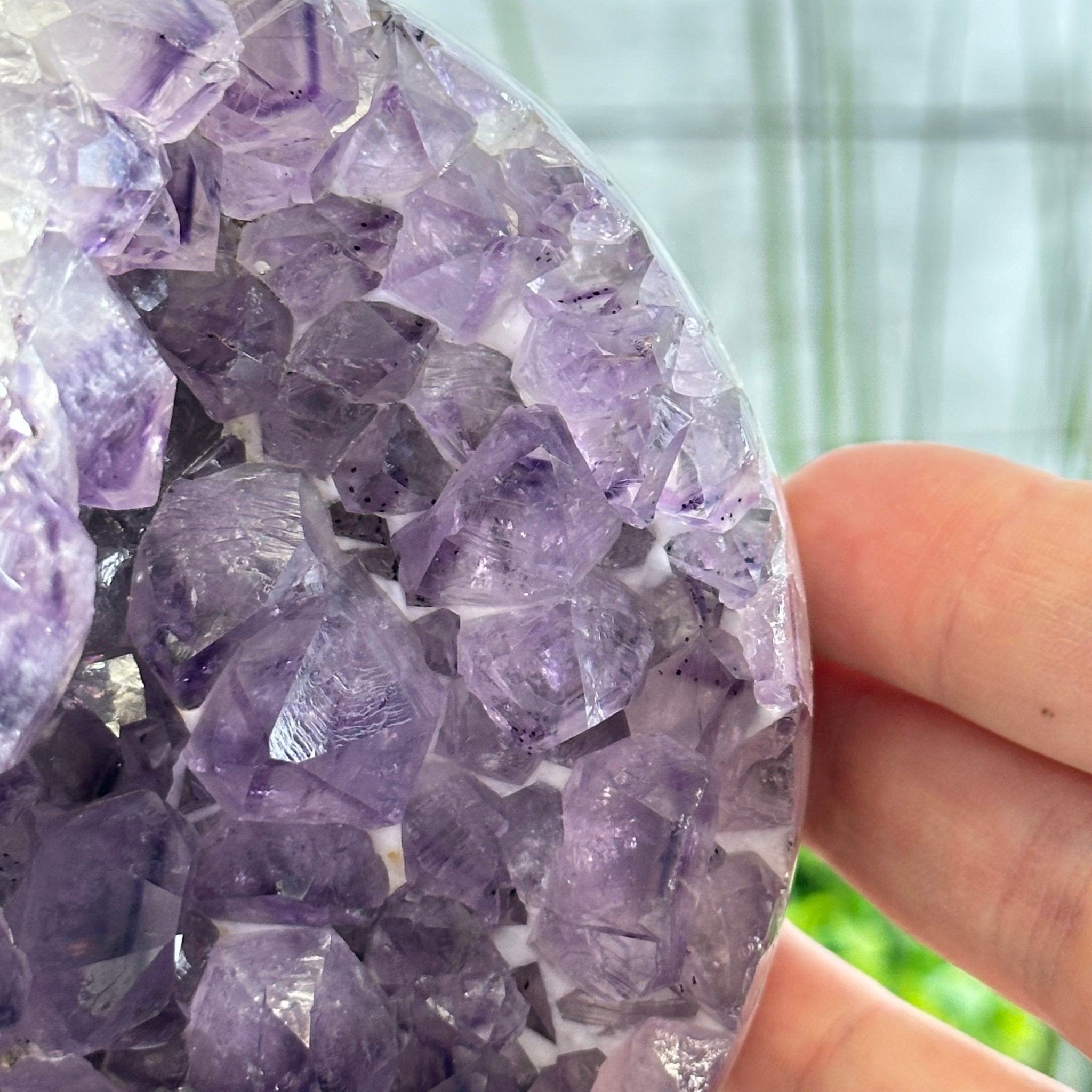Druzy Amethyst Sphere on a Metal Stand, 4.3 lbs & 9.1" Tall #5630-0063 - Brazil GemsBrazil GemsDruzy Amethyst Sphere on a Metal Stand, 4.3 lbs & 9.1" Tall #5630-0063Spheres5630-0063