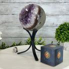 Druzy Amethyst Sphere on a Metal Stand, 4.3 lbs & 9.1" Tall #5630-0063 - Brazil GemsBrazil GemsDruzy Amethyst Sphere on a Metal Stand, 4.3 lbs & 9.1" Tall #5630-0063Spheres5630-0063
