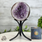 Druzy Amethyst Sphere on a Metal Stand, 4.3 lbs & 9.1" Tall #5630-0063 - Brazil GemsBrazil GemsDruzy Amethyst Sphere on a Metal Stand, 4.3 lbs & 9.1" Tall #5630-0063Spheres5630-0063