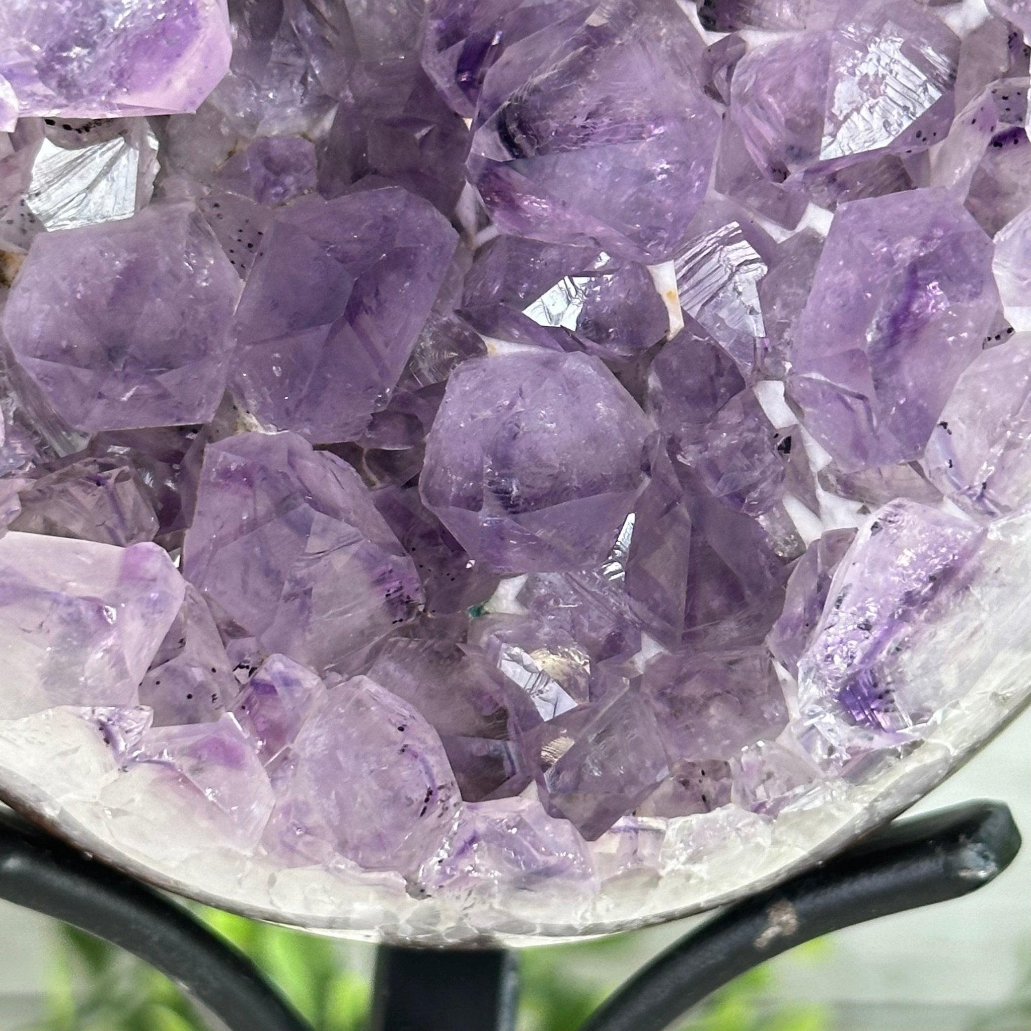 Druzy Amethyst Sphere on a Metal Stand, 4.3 lbs & 9.1" Tall #5630-0063 - Brazil GemsBrazil GemsDruzy Amethyst Sphere on a Metal Stand, 4.3 lbs & 9.1" Tall #5630-0063Spheres5630-0063