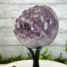 Druzy Amethyst Sphere on a Metal Stand, 5.6 lbs & 9.9" Tall #5630-0066 - Brazil GemsBrazil GemsDruzy Amethyst Sphere on a Metal Stand, 5.6 lbs & 9.9" Tall #5630-0066Spheres5630-0066