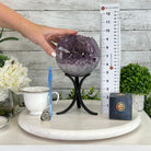 Druzy Amethyst Sphere on a Metal Stand, 5.6 lbs & 9.9" Tall #5630-0066 - Brazil GemsBrazil GemsDruzy Amethyst Sphere on a Metal Stand, 5.6 lbs & 9.9" Tall #5630-0066Spheres5630-0066