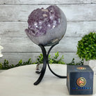 Druzy Amethyst Sphere on a Metal Stand, 5.6 lbs & 9.9" Tall #5630-0066 - Brazil GemsBrazil GemsDruzy Amethyst Sphere on a Metal Stand, 5.6 lbs & 9.9" Tall #5630-0066Spheres5630-0066