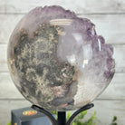 Druzy Amethyst Sphere on a Metal Stand, 5.6 lbs & 9.9" Tall #5630-0066 - Brazil GemsBrazil GemsDruzy Amethyst Sphere on a Metal Stand, 5.6 lbs & 9.9" Tall #5630-0066Spheres5630-0066