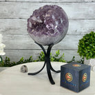 Druzy Amethyst Sphere on a Metal Stand, 5.6 lbs & 9.9" Tall #5630-0066 - Brazil GemsBrazil GemsDruzy Amethyst Sphere on a Metal Stand, 5.6 lbs & 9.9" Tall #5630-0066Spheres5630-0066