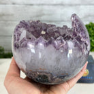 Druzy Amethyst Sphere on a Metal Stand, 5.6 lbs & 9.9" Tall #5630-0066 - Brazil GemsBrazil GemsDruzy Amethyst Sphere on a Metal Stand, 5.6 lbs & 9.9" Tall #5630-0066Spheres5630-0066